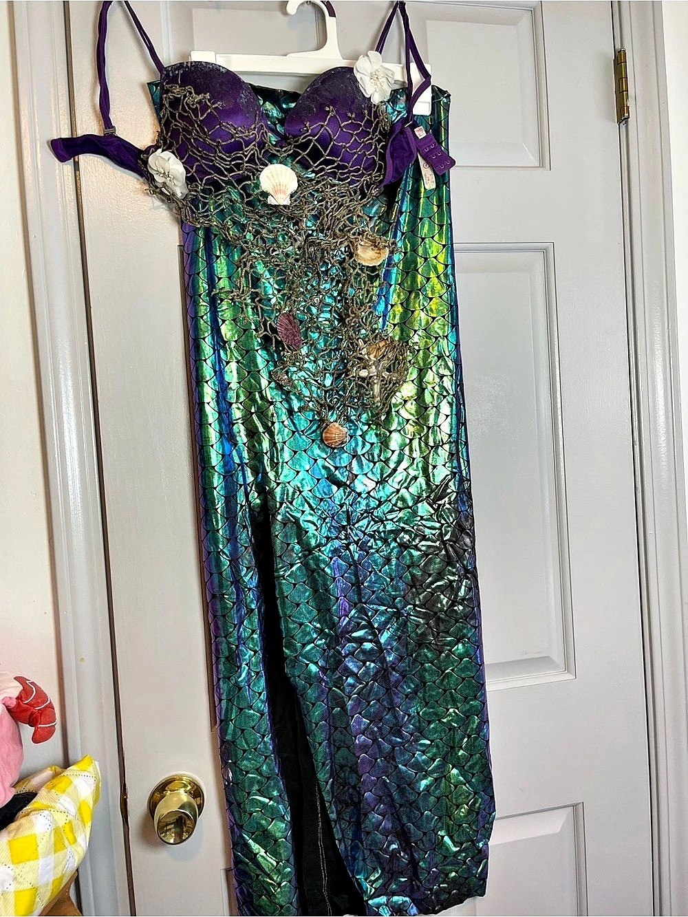 Handmade Mermaid Halloween Costume Iridescent Scale Skirt 34B Top